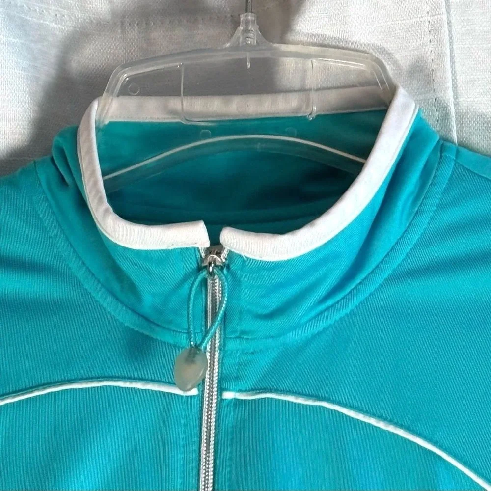 Coldwater Creek Women's Teal  Black athletic Jacket size PXL zip front & pockets - Picture 2 of 6
